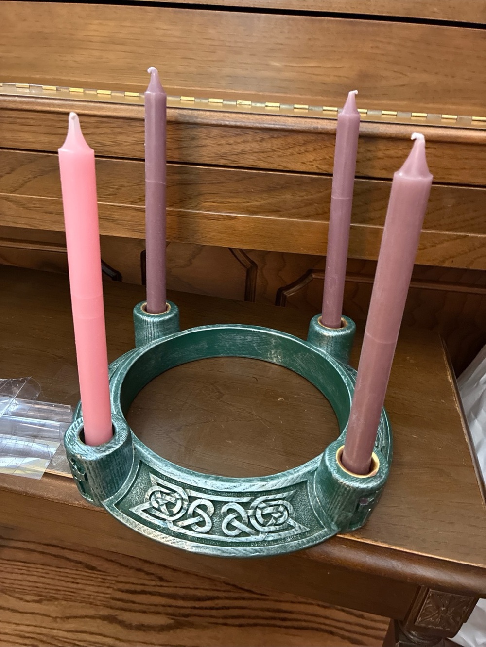 Abbey Press Celtic Knot Advent Wreath Candle Holder Irish Holiday Christmas